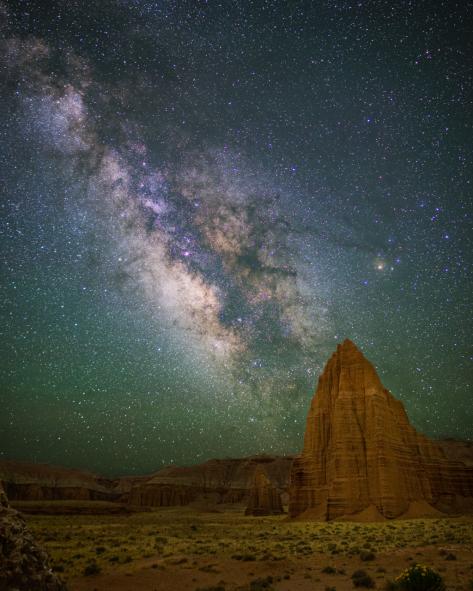 Capitol-Reef_Temple-Of-The-Sun-And-Moon_Milky-Way_IDA-Dark-Sky-Contest_Dark-Skies_Night_Stocks-Carly_Total Silence at the Temples of the Sun and Moon IMG 3248 and IMG 3216 10 img Min Horizon 