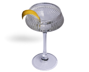 A glass with a lemon wedge

Description automatically generated
