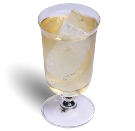 A glass with liquid and ice

Description automatically generated